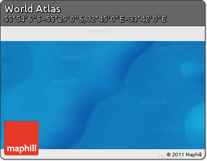 Physical 3D Map of the Area around 55° 41' 33" S, 33° 13' 30" E