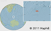 Savanna Style Location Map of the area around 55° 41' 33" S, 41° 43' 30" E, hill shading