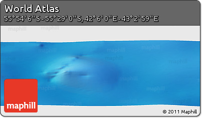 Physical Panoramic Map of the Area around 55° 41' 33" S, 42° 34' 30" E