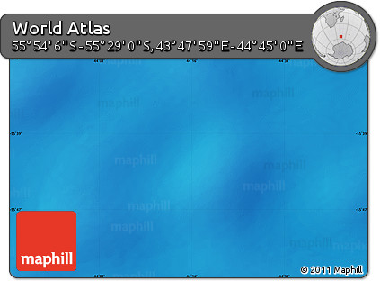 Physical Map of the Area around 55° 41' 33" S, 44° 16' 29" E