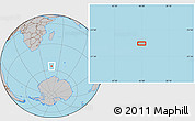 Gray Location Map of the area around 55° 41' 33" S, 46° 49' 30" E