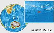 Physical Location Map of the area around 55° 41' 33" S, 46° 49' 30" E
