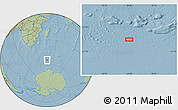 Savanna Style Location Map of the area around 55° 41' 33" S, 46° 49' 30" E, hill shading