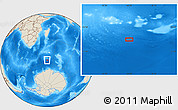 Shaded Relief Location Map of the area around 55° 41' 33" S, 46° 49' 30" E