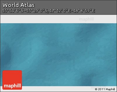 Satellite 3D Map of the Area around 55° 41' 33" S, 47° 40' 29" E