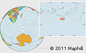 Political Location Map of the area around 55° 41' 33" S, 51° 4' 30" E