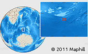 Shaded Relief Location Map of the area around 55° 41' 33" S, 51° 55' 29" E