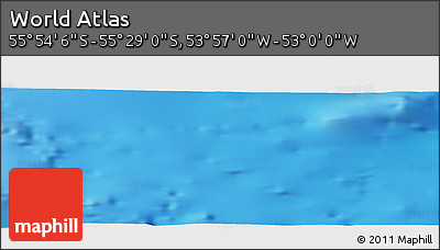 Physical Panoramic Map of the Area around 55° 41' 33" S, 53° 28' 30" W