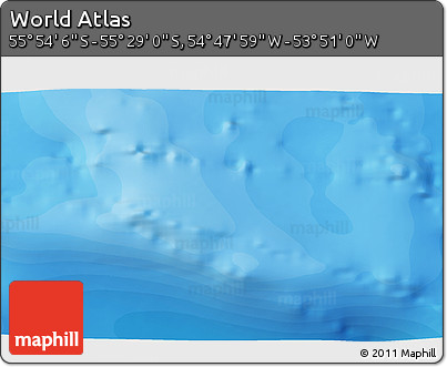 Political 3D Map of the Area around 55° 41' 33" S, 54° 19' 30" W