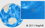 Shaded Relief Location Map of the area around 55° 41' 33" S, 55° 19' 30" E