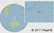 Savanna Style Location Map of the area around 55° 41' 33" S, 57° 1' 29" E, hill shading
