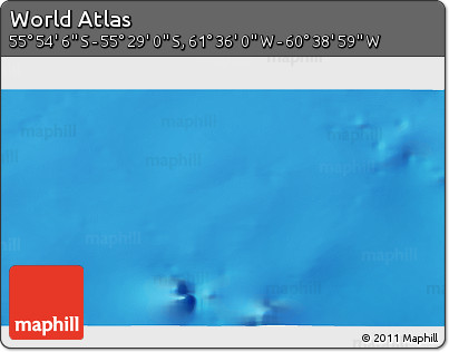 Physical 3D Map of the Area around 55° 41' 33" S, 61° 7' 30" W