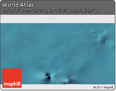 Satellite 3D Map of the Area around 55° 41' 33" S, 61° 7' 30" W