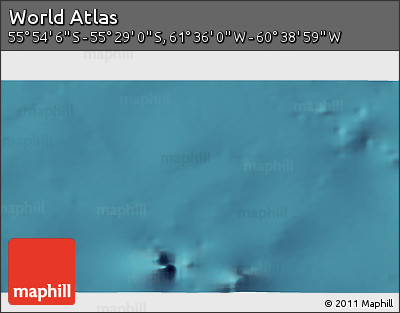 Satellite 3D Map of the Area around 55° 41' 33" S, 61° 7' 30" W