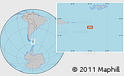 Gray Location Map of the area around 55° 41' 33" S, 61° 7' 30" W