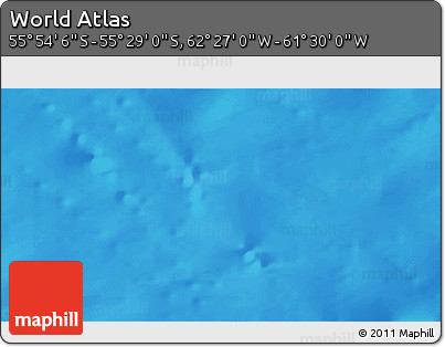 Physical 3D Map of the Area around 55° 41' 33" S, 61° 58' 30" W