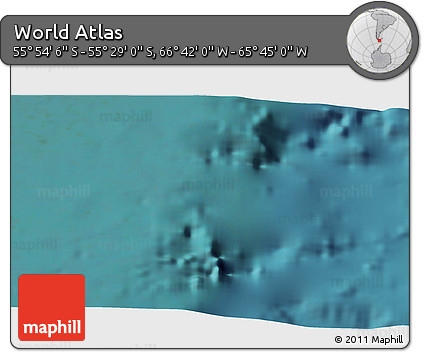 Satellite 3D Map of the Area around 55° 41' 33" S, 66° 13' 29" W