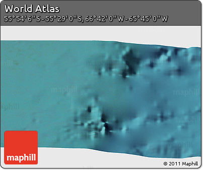 Satellite 3D Map of the Area around 55° 41' 33" S, 66° 13' 29" W