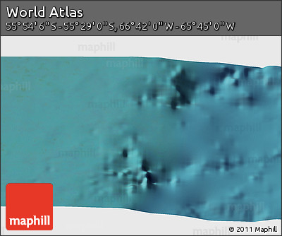 Satellite 3D Map of the Area around 55° 41' 33" S, 66° 13' 29" W