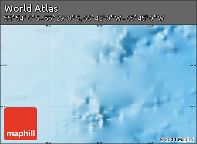 Physical Map of the Area around 55° 41' 33" S, 66° 13' 29" W