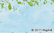 Physical Map of the area around 55° 41' 33" S, 68° 46' 30" W