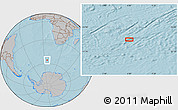 Gray Location Map of the area around 55° 41' 33" S, 6° 1' 30" E, hill shading