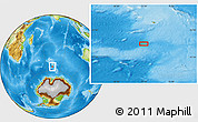 Physical Location Map of the area around 55° 41' 33" S, 72° 19' 29" E