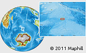 Physical Location Map of the area around 55° 41' 33" S, 76° 34' 29" E