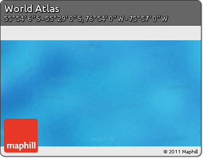Physical 3D Map of the Area around 55° 41' 33" S, 76° 25' 30" W
