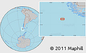 Gray Location Map of the area around 55° 41' 33" S, 76° 25' 30" W