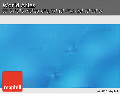 Physical 3D Map of the Area around 55° 41' 33" S, 77° 16' 30" W