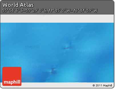 Physical 3D Map of the Area around 55° 41' 33" S, 77° 16' 30" W