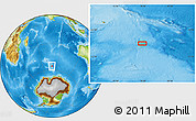 Physical Location Map of the area around 55° 41' 33" S, 78° 16' 30" E