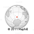 Outline Map of the Area around 55° 41' 33" S, 80° 49' 29" E, rectangular outline