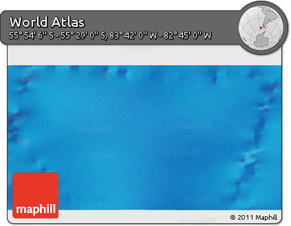 Physical 3D Map of the Area around 55° 41' 33" S, 83° 13' 29" W