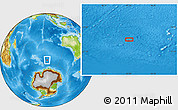 Physical Location Map of the area around 55° 41' 33" S, 93° 34' 29" E