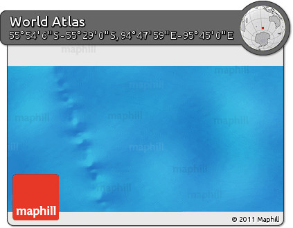Physical 3D Map of the Area around 55° 41' 33" S, 95° 16' 30" E