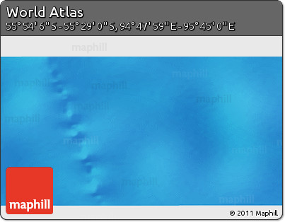 Physical 3D Map of the Area around 55° 41' 33" S, 95° 16' 30" E