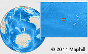 Shaded Relief Location Map of the area around 55° 41' 33" S, 95° 16' 30" E