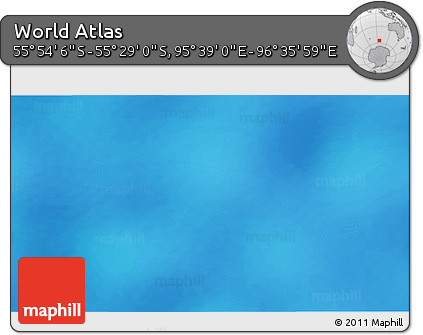 Physical 3D Map of the Area around 55° 41' 33" S, 96° 7' 30" E