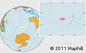 Political Location Map of the area around 55° 41' 33" S, 96° 7' 30" E