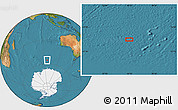 Satellite Location Map of the area around 55° 41' 33" S, 96° 7' 30" E