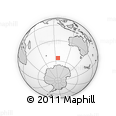 Outline Map of the Area around 55° 41' 33" S, 96° 7' 30" E, rectangular outline