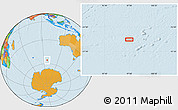 Political Location Map of the area around 55° 41' 33" S, 96° 58' 29" E