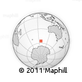 Outline Map of the Area around 55° 41' 33" S, 96° 58' 29" E, rectangular outline