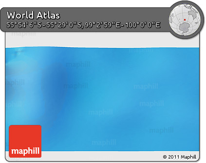 Physical 3D Map of the Area around 55° 41' 33" S, 99° 31' 30" E