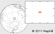 Blank Location Map of the area around 55° 41' 33" S, 99° 31' 30" E