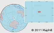 Gray Location Map of the area around 55° 41' 33" S, 99° 31' 30" E