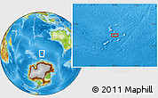 Physical Location Map of the area around 55° 41' 33" S, 99° 31' 30" E