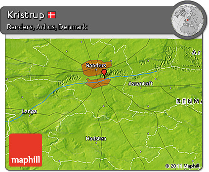 Physical 3D Map of Kristrup